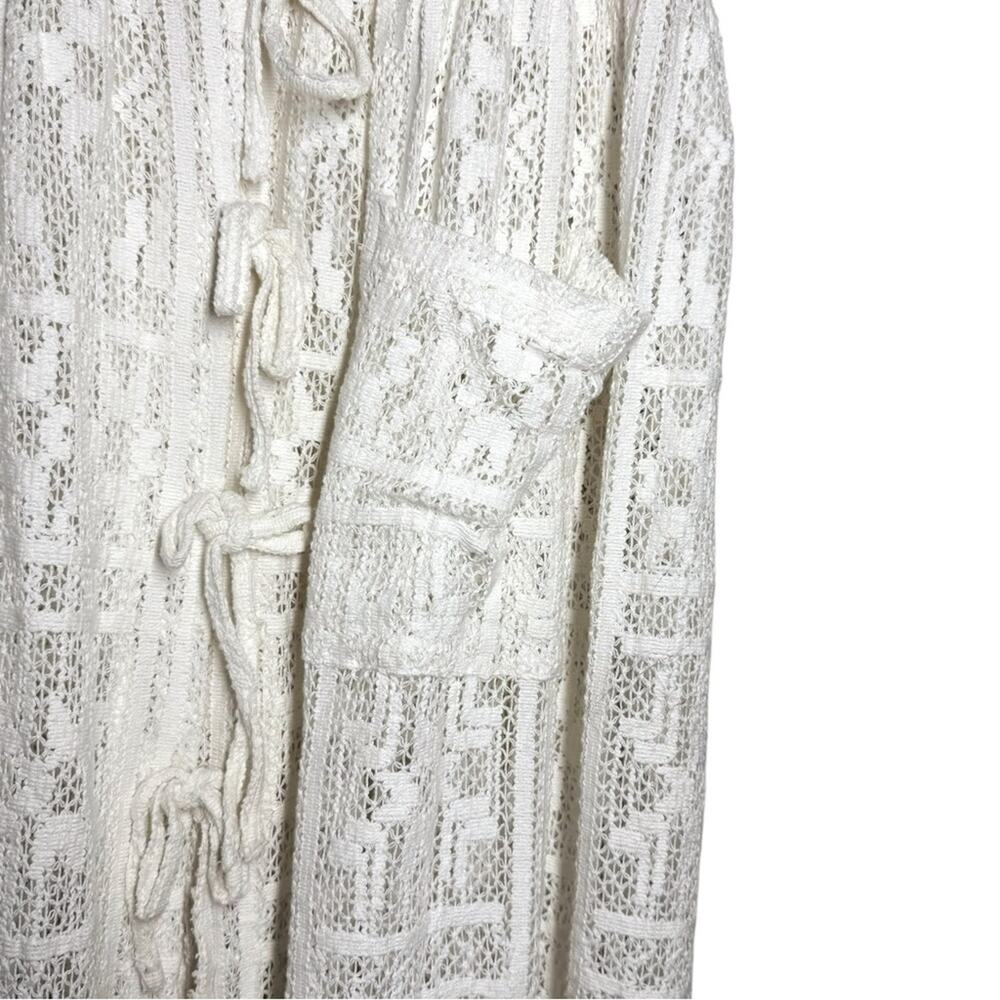 Ajaie Alaie Cream White Crochet Lace Tie Front Candor Dress - Medium - Picture 9 of 12